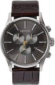 Nixon Sentry Chrono Leather Brown Gator A405 1887